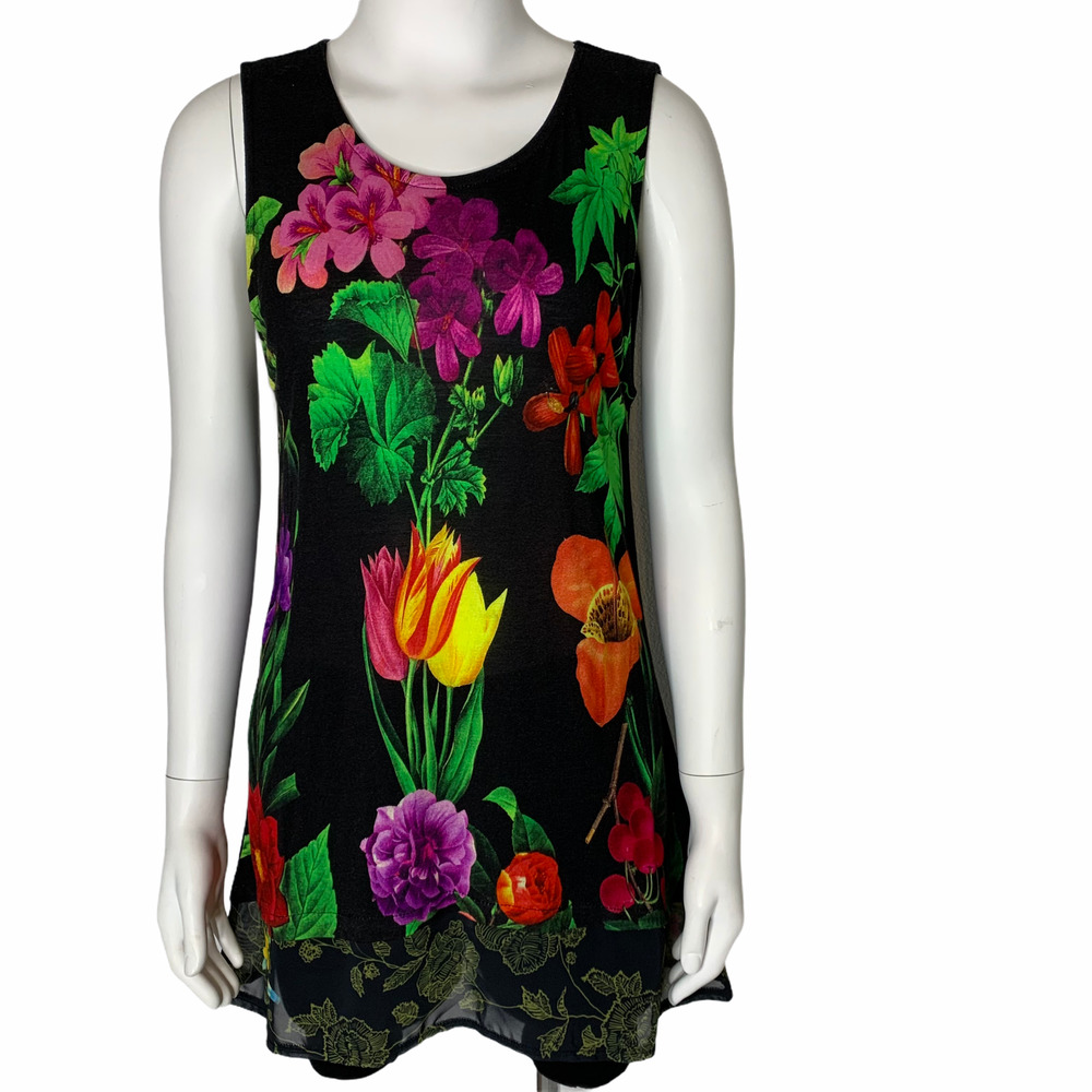 Desigual Sleeveless Floral Top Size Large NEW